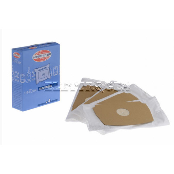 SACCHETTI ASPIRAPOLVERE INTERFILTER ELECTROLUX IN MICROFIBRA (VERSIONE IN CARTA ELE205) 119-EL30M