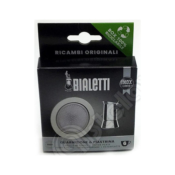 GUARNIZIONE E  PIASTRINA ACCIAIO 6 TAZZE 0800402 BIALETTI (VENUS - MUSA - KITTY - MIA - CLASS) 0005380X12, 0800402 0005380X12, 