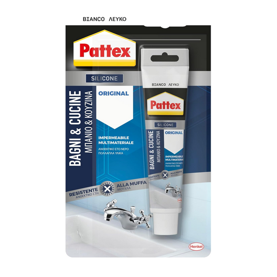 55505015 PATTEX SILICONE BIANCO PER SANITARI BAGNI E CUCINE 50ML