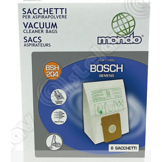 CONFEZIONE 4 SACCHETTI IN CARTA BOSCH (TYPE K, BBZ71AFK), SIEMENS (VZ71AFK)