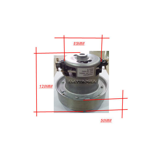 MOTORE ASPIRAPOLVERE UNIVERSALE TIPO BASSO 1600W Altezza 120mm, Diam.135mm.