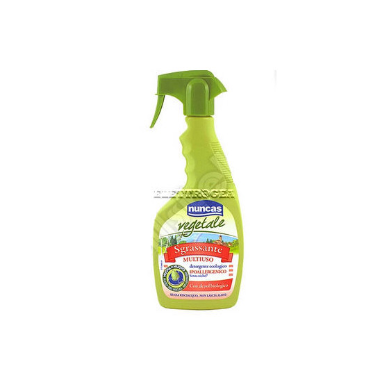 NUNCAS VEGETALE DETERGENTE SGRASSANTE 500 ML Nuncas vegetale sgrassante multiuso per le superfici lavabili della casa. Rimuove 