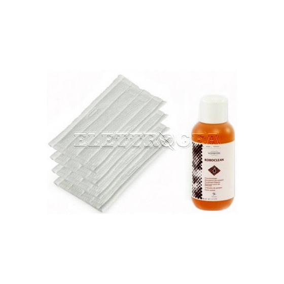 05214 SET PARQUET FOLLETTO PULILAVA SP520 SP530 COMPOSTO DA 4 PANNI PIU' DETERGENTE KOBOCLEAN PARQUET 500ML