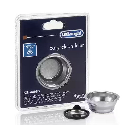 6013211231, 5513281001 FILTRO CREMA DUE 2 TAZZE PRESSURIZZATO MACCHINA CAFFE' DE LONGHI EC680,  EC820,  EC850, EC860, ECO311, E